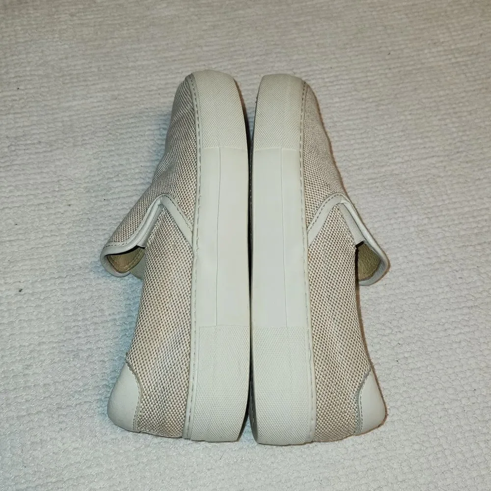 Sofie D'Hoore neutral canvas slip-on platform sneakers Sz 9
